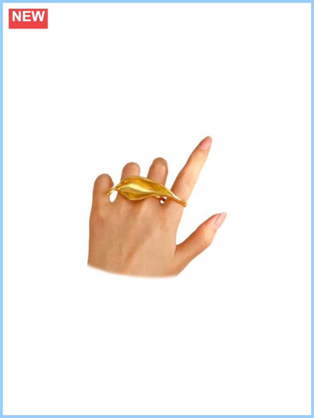 Chunky Gold Leaf Silver Knuckle Rings Stackable Statement Women